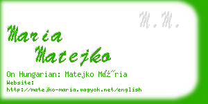 maria matejko business card